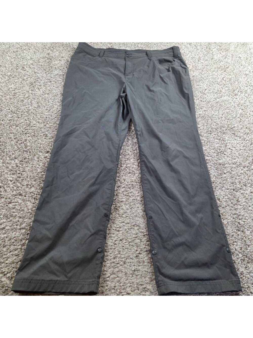 Eddie Bauer Pants Womens 20W Gray Nylon Stretch Hiking Outdoors Convertible